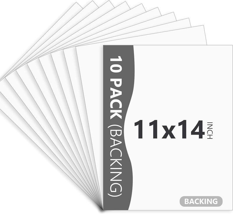 Somime 10 Pack Backing Boards Only - 11X14 Uncut White Mats Matboards, Acid Free & White Core Backerboards, Ideal for Photos, Pictures, Prints, Frames, Arts - Image 1